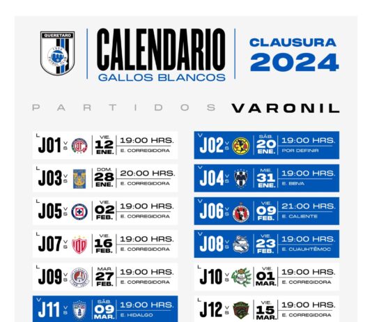 Conoce el calendario de Querétaro para el Clausura 2024